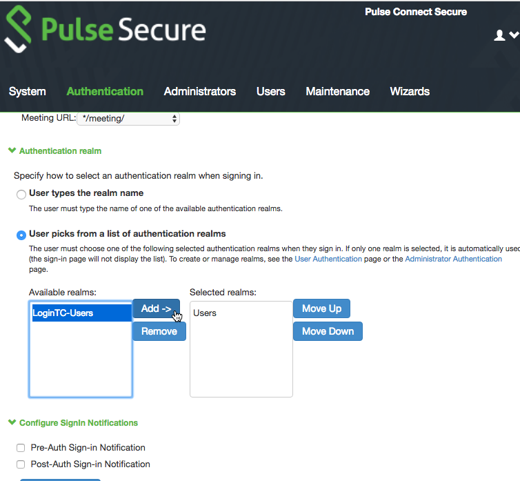 Two factor authentication for Pulse Connect Secure SSL VPN LoginTC