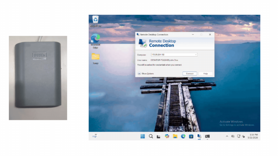Windows RDP - Biometric FIDO2 card TAP - Authentrend