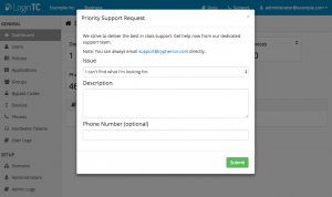 admin panel support