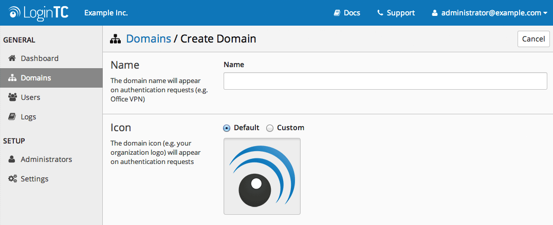 Create Domain Form