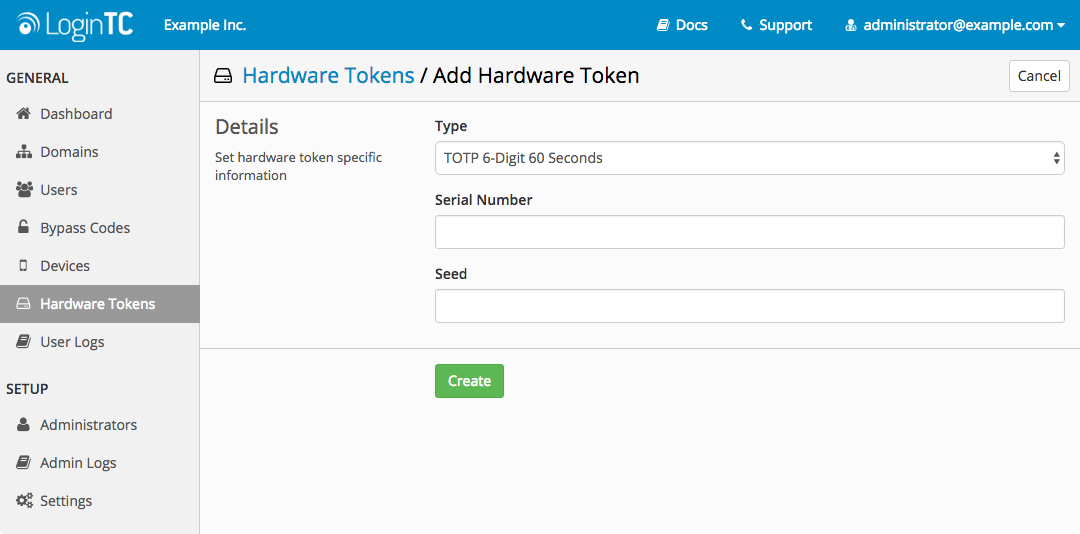 Hardware Token Details