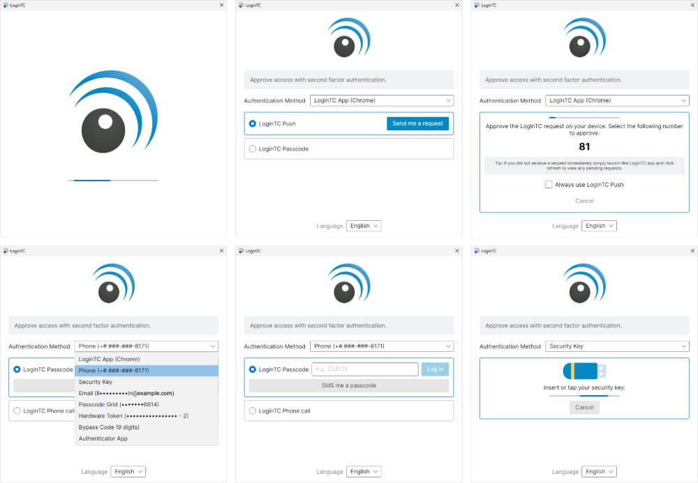 LoginTC Windows Logon Connector 2.0.0 authentication prompt at the Windows sign-in screen