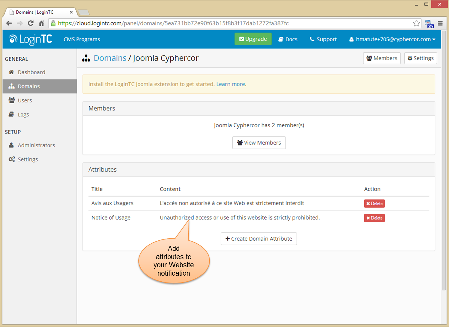 Attributes Sent in LoginTC Notification