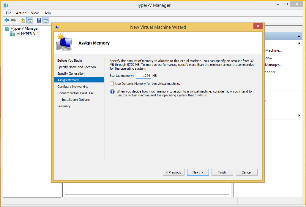 New Hyper-V VM Step 4