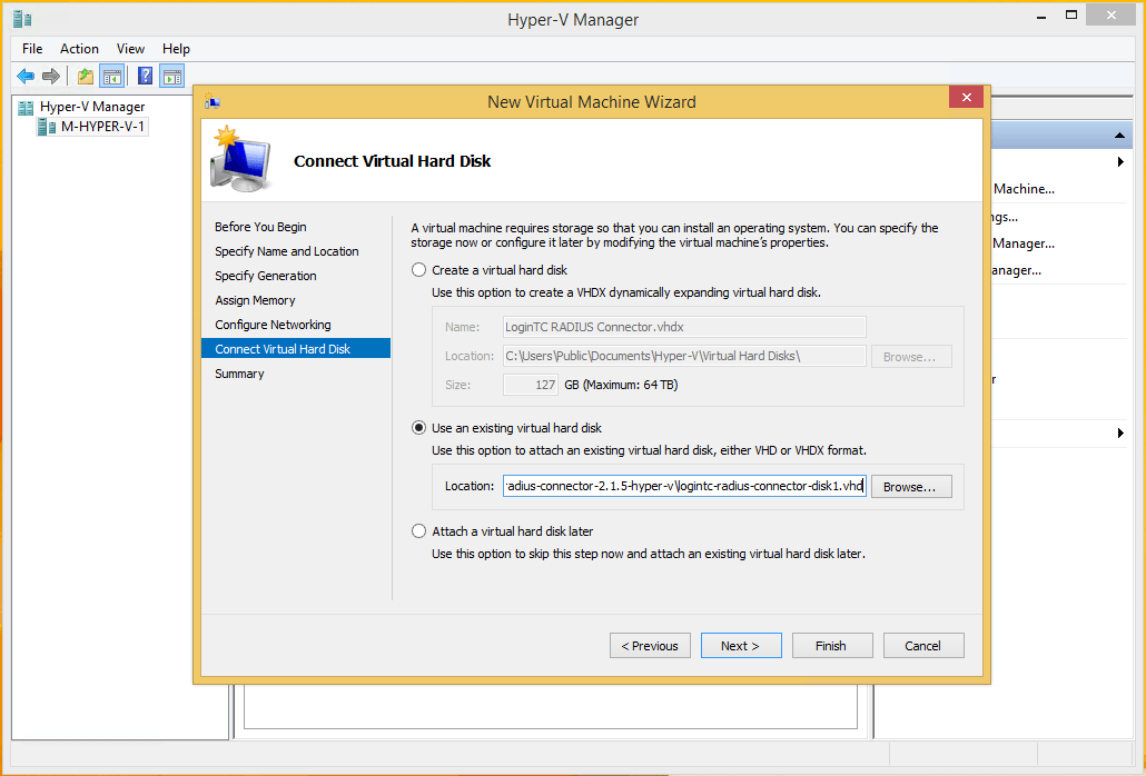 New Hyper-V VM Step 6