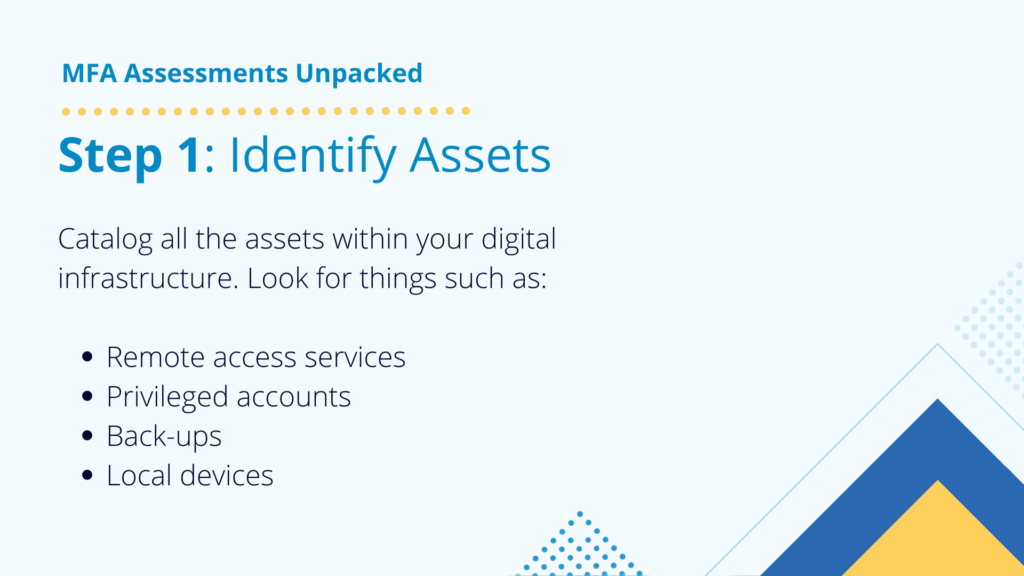 mfa assessment step 1 identify assets